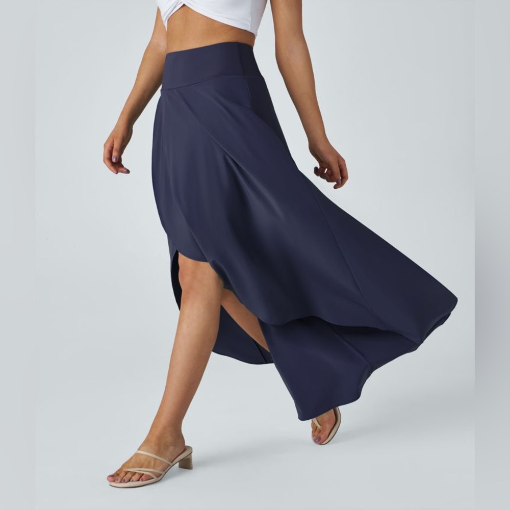 Halara Breezeful™ High Waisted High Low Ruffle 2-in-1 Flowy Quick Dry Maxi Skirt